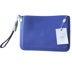 Luana Italy Alex Large Leather Wristlet Bag - Laser Violet